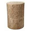 J&D Designs Co Agave Cylinder Traditional Paulownia Wood Side Table in Natural