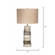 J&D Designs Co Stacked Lacquer Resin & Hemp Table Lamp in Brown/Gray/Cream