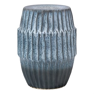 J&D Designs Co Algae Hollow Center Coastal Ceramic Side Table in Blue