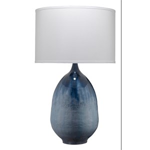 J&D Designs Co Twilight Transitional Iron Metal/Linen Table Lamp in Blue Ombre