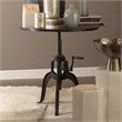 J&D Designs Co Americana Contemporary Metal Crank Table in Gunmetal Gray