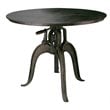 J&D Designs Co Americana Contemporary Metal Crank Table in Gunmetal Gray