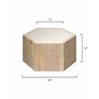 Jamie Young Co Argan Hexagon Wood & Marble Small Table in Natural/White