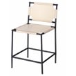 Jamie Young Co Asher 35&quot Transitional Leather & Steel Counter Stool in White