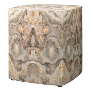 J&D Designs Co Ink Blot Transitional Wood Side Table in Taupe Brown/Gray