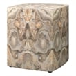 J&D Designs Co Ink Blot Transitional Wood Side Table in Taupe Brown/Gray