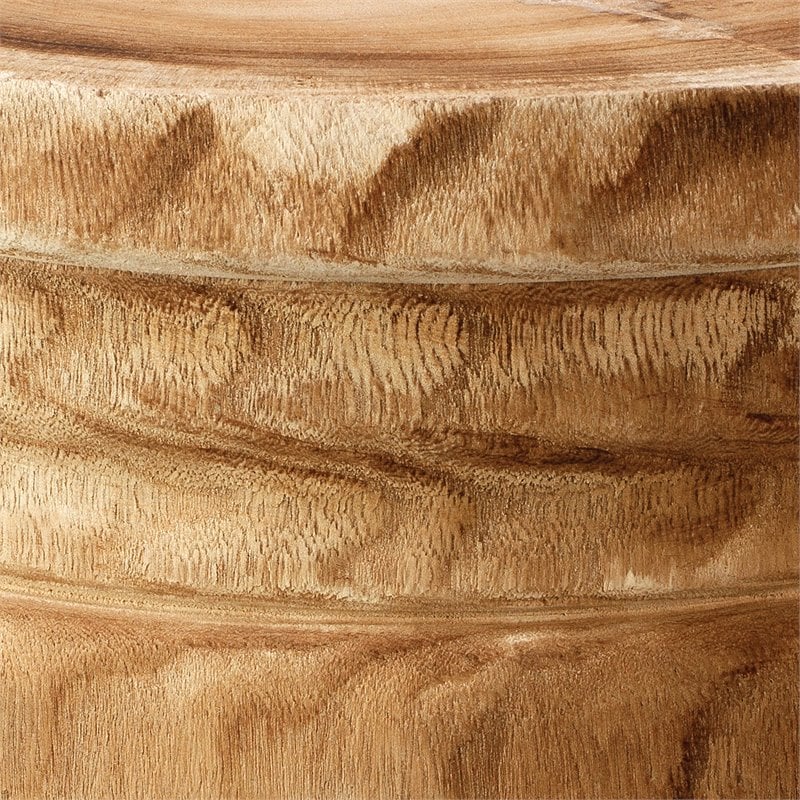 J&D Designs Co Mesa Coastal Rough Wood Wooden Stool in Natural