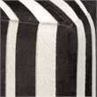 J&D Designs Co Nantucket Upholstered Transitional Leather Ottoman in Brown/White