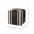 J&D Designs Co Nantucket Upholstered Transitional Leather Ottoman in Brown/White