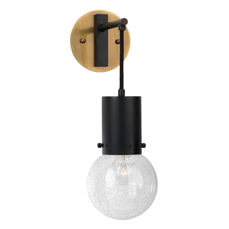 J&D Designs Co Strada Modern Steel Metal/Glass Pendant Sconce in Antique Brass