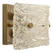 J&D Designs Co Swan Small Curved Glass/Steel Sconce in Clear Textured/Brass