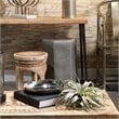 J&D Designs Co Porto Large Transitional Ceramic Side Table in Gray