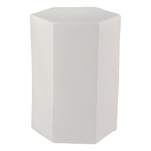 J&D Designs Co Porto Indoor/Outdoor Transitional Ceramic Side Table in White