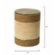 Jamie Young Co Saint Bart's Rattan & Glass Side Table in Natural/Off White