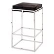 J&D Designs Co Shelby Stainless Steel/Hide Bar Stool in Nickel/Espresso