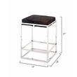 J&D Designs Co Shelby Stainless Steel/Hide Counter Stool in Nickel/Espresso