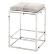 J&D Designs Co Shelby Modern Stainless Steel/Hide Counter Stool in Nickel/Gray