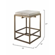 J&D Designs Co Shelby Modern Steel Metal/Hide Counter Stool in Antique Brass