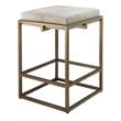 J&D Designs Co Shelby Modern Steel Metal/Hide Counter Stool in Antique Brass
