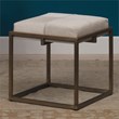 J&D Designs Co Shelby Traditional Metal/Leather Hide Stool in Nickel/White