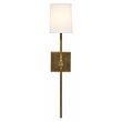 J&D Designs Co Minerva Modern Steel Metal/Fabric Wall Sconce in White/Brass