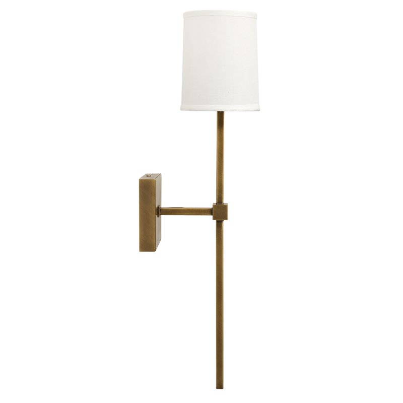 J&D Designs Co Minerva Modern Steel Metal/Fabric Wall Sconce in White/Brass