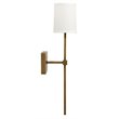 J&D Designs Co Minerva Modern Steel Metal/Fabric Wall Sconce in White/Brass