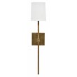 J&D Designs Co Minerva Modern Steel Metal/Fabric Wall Sconce in White/Brass