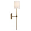 J&D Designs Co Minerva Modern Steel Metal/Fabric Wall Sconce in White/Brass