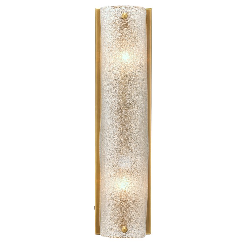 J&D Designs Co Moet Double Rounded Steel Metal/Glass Sconce in Brass