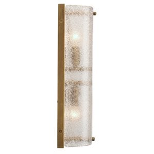 J&D Designs Co Moet Double Rounded Steel Metal/Glass Sconce in Brass