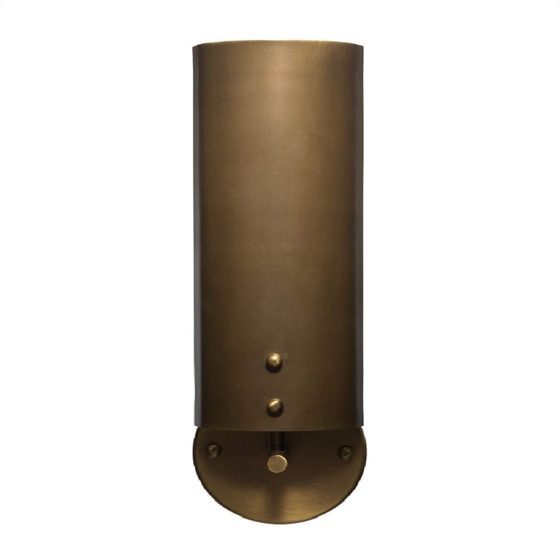 J&D Designs Co Olympic Modern Steel Metal Wall Sconce in Antique Brass