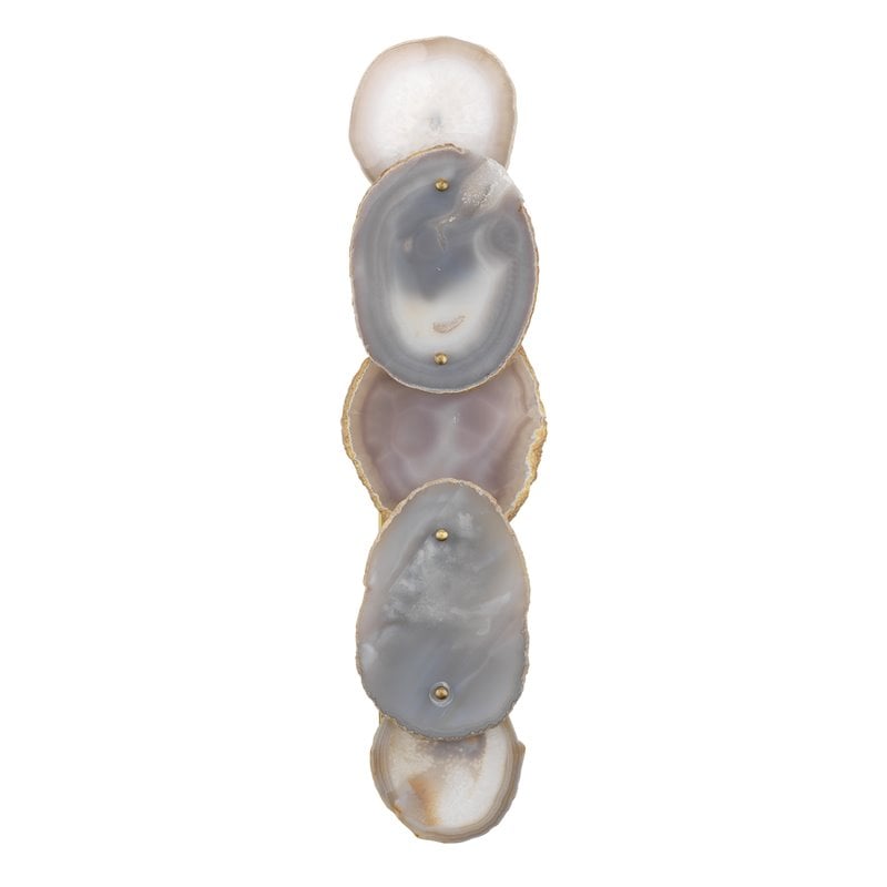 J&D Designs Co Trinity 5-Slice Agate /Steel Metal Wall Sconce in Antique Brass