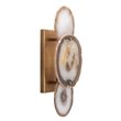 J&D Designs Co Trinity 3-Slice Agate/Steel Metal Wall Sconce in Antique Brass