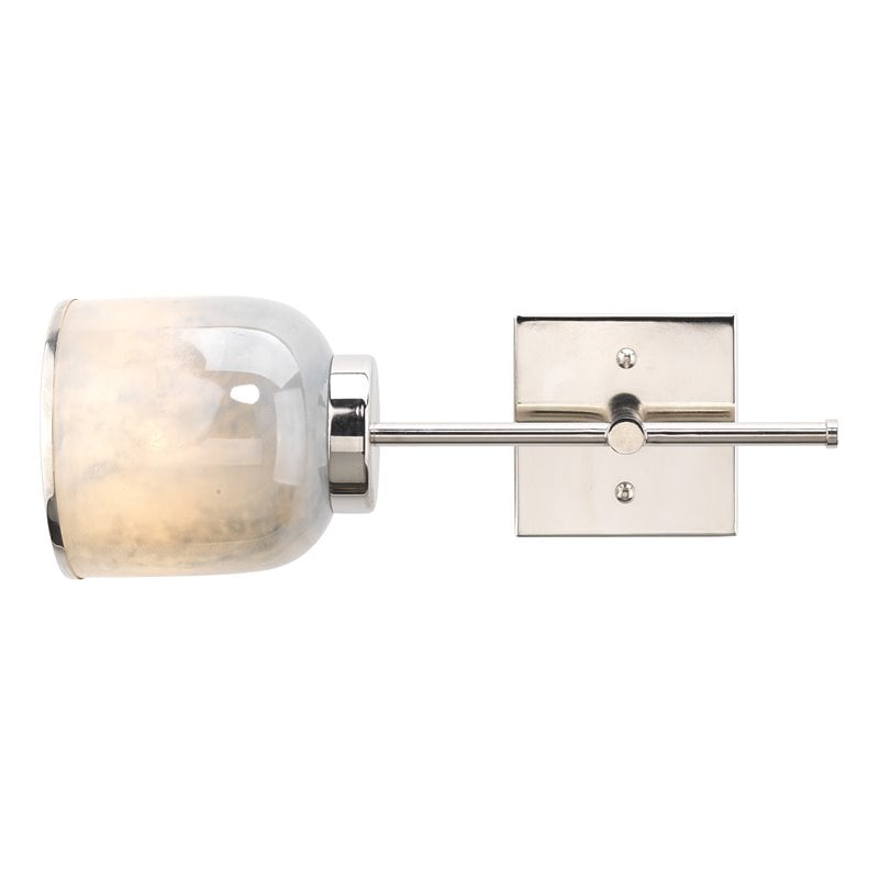 J&D Designs Co Vapor Single Glass/Iron Metal Wall Sconce in Opal/Nickel