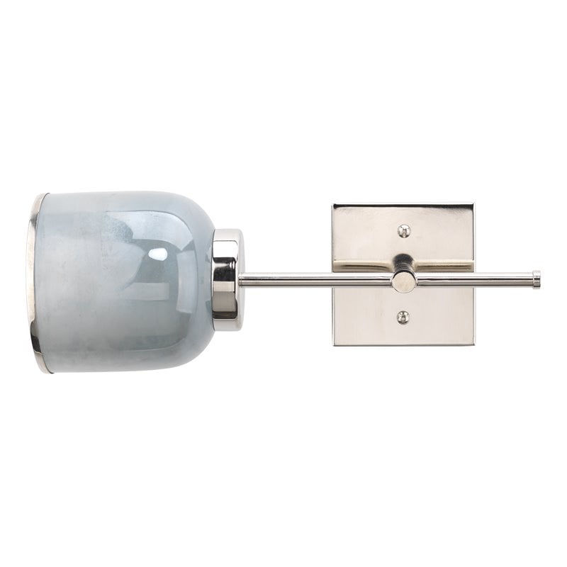 J&D Designs Co Vapor Single Glass/Iron Metal Wall Sconce in Opal/Nickel