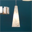 J&D Designs Co Borealis Tall Hexagon Alabaster Stone Pendant in White