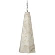 J&D Designs Co Borealis Tall Hexagon Alabaster Stone Pendant in White