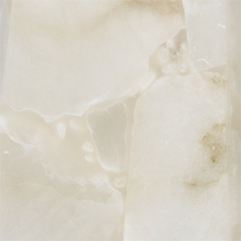 J&D Designs Co Borealis Tall Hexagon Alabaster Stone Pendant in White