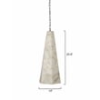 J&D Designs Co Borealis Tall Hexagon Alabaster Stone Pendant in White