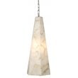 J&D Designs Co Borealis Tall Hexagon Alabaster Stone Pendant in White