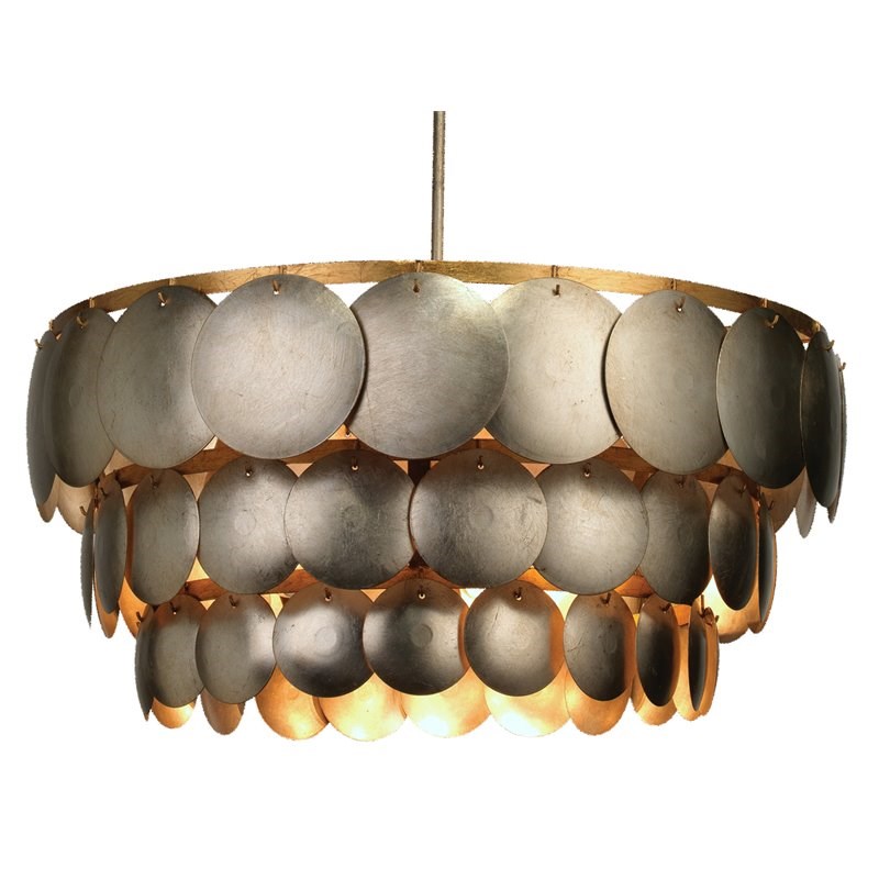 J&D Designs Co Calypso Transitional Iron Metal 3-Tier Chandelier in Gold
