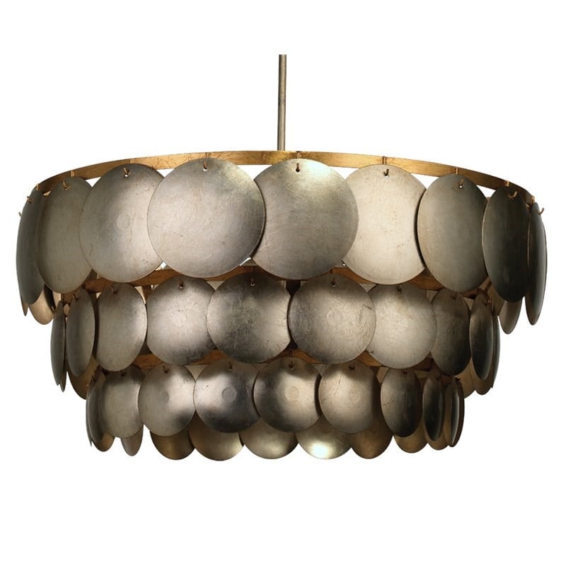 J&D Designs Co Calypso Transitional Iron Metal 3-Tier Chandelier in Gold