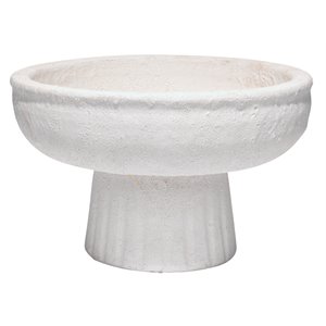 J&D Designs Co Aegean Small Traditional Pedestal Ceramic Bowl Vase in White