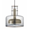 J&D Designs Co Clyde Contemporary Glass/Metal Pendant in Clear/Gunmetal Gray