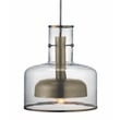 J&D Designs Co Clyde Contemporary Glass/Metal Pendant in Clear/Gunmetal Gray