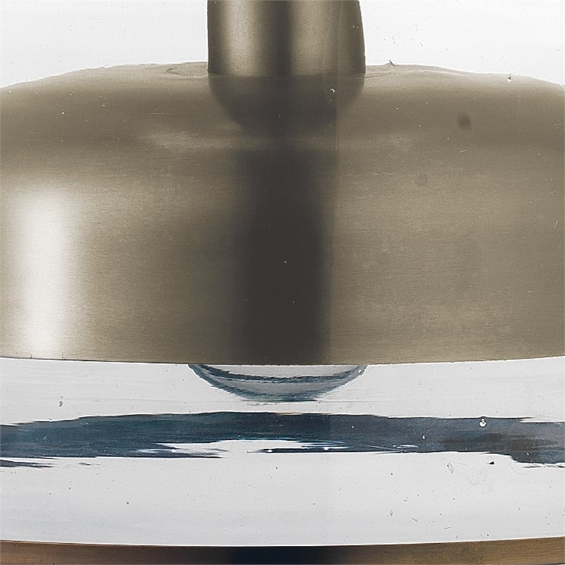 J&D Designs Co Clyde Contemporary Glass/Metal Pendant in Clear/Gunmetal Gray