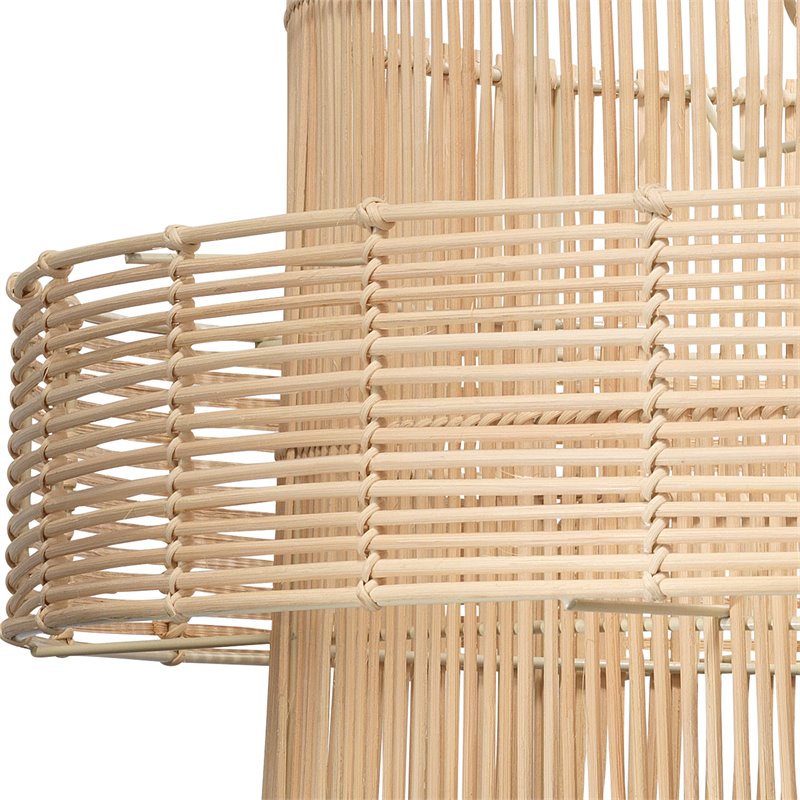 J&D Designs Co Concentric Coastal Handcrafted Rattan Pendant in Natural