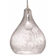 J&D Designs Co Large Curved Coastal Glass Pendant in Clear Seeded