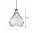 J&D Designs Co Large Curved Coastal Glass Pendant in Clear Seeded